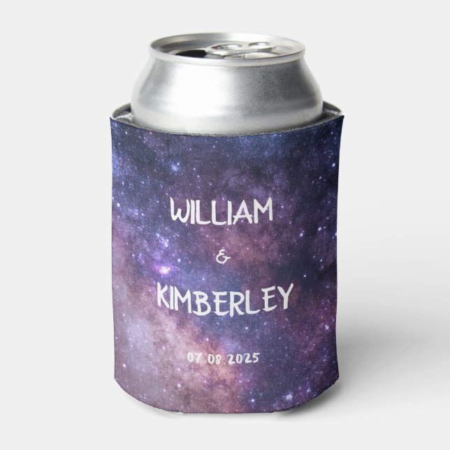 Enfriador De Latas Milky Way Stars Sky Galaxy Elegant Wedding (Lata Anverso)