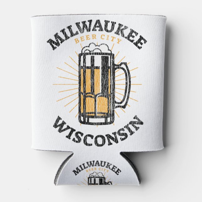 Enfriador De Latas Milwaukee Wisconsin Beer City (Anverso)