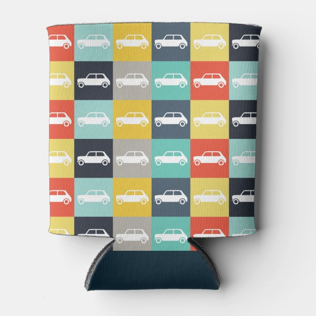 Enfriador De Latas Mini Cooper de tablero de ajedrez moderno (Anverso)