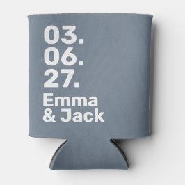 Enfriador De Latas Minimal grey bold modern wedding date and names