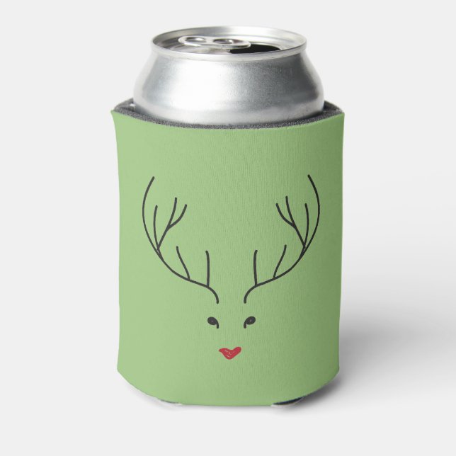 Enfriador De Latas minimalist reindeer face (Reverso de la lata)