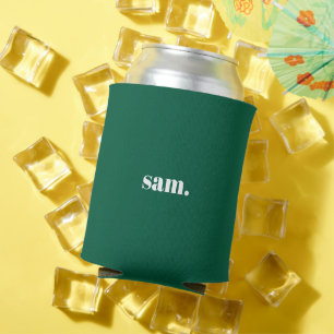 Enfriador De Latas Minimalista negrita texto personalizado verde