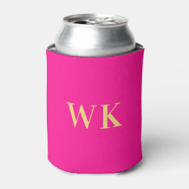 Enfriador De Latas Mínimo moderno Monograma rosa caliente