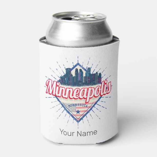 Enfriador De Latas Minneapolis Minnesota Estados Unidos Skyline (Lata Anverso)