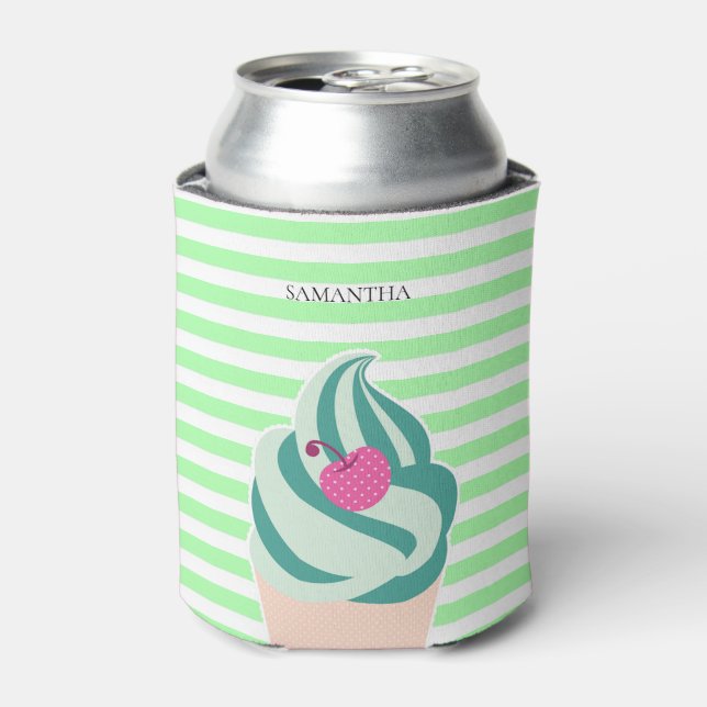 Enfriador De Latas Mint Swirl Ice Cream Strim Personalizado (Lata Anverso)