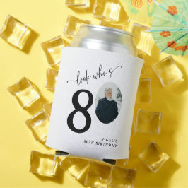 Enfriador De Latas ¡Mira quién cumple 80! Foto moderna de cumpleaños 