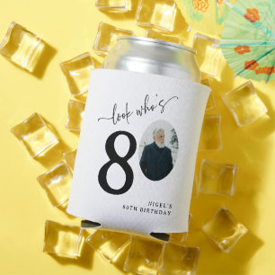 Enfriador De Latas ¡Mira quién cumple 80! Foto moderna de cumpleaños 