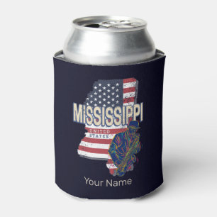 Enfriador De Latas Mississippi State United States Map Vintage USA