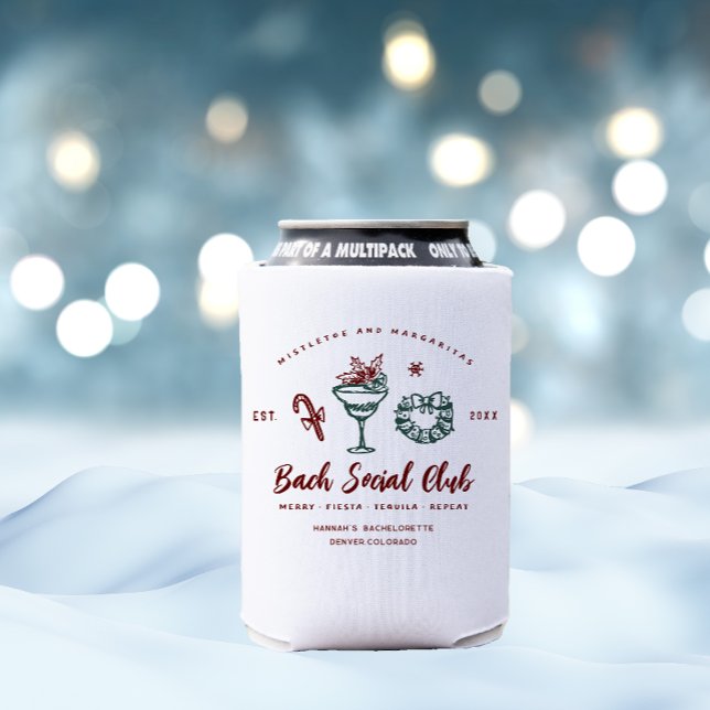 Enfriador De Latas Mistletoe y Margaritas | Navidades Bachelorette (Subido por el creador)