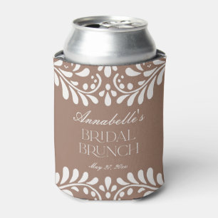 Enfriador De Latas Mocha Brown Talavera Fiesta Española Brunch Bridal