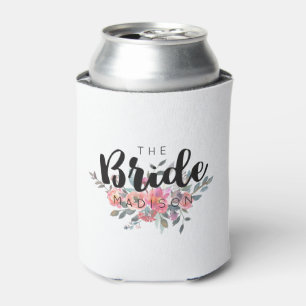 Enfriador De Latas Moda acuarela Boda floral novia