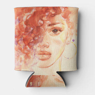 Enfriador De Latas Moda afroamericana, ilustracion acuarela.