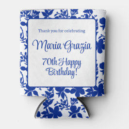 Enfriador De Latas Moda Azul Floral Azul Blanco Fantasma Fiesta de cu