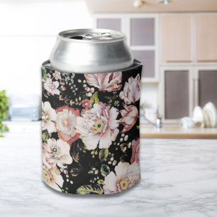 Enfriador De Latas moda bohemia flores rosadas oscuras florales