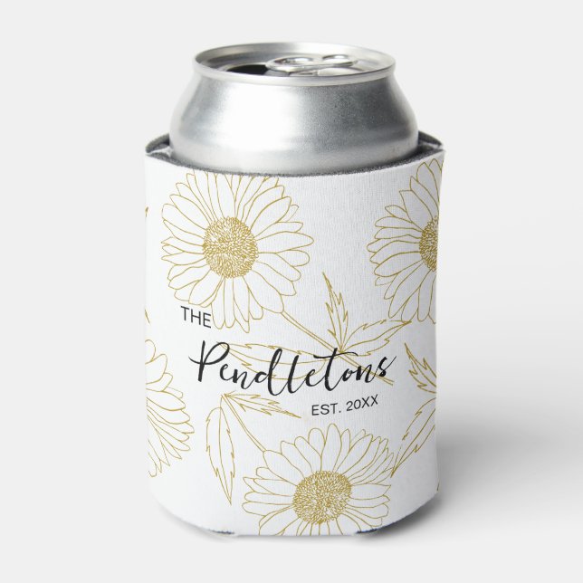 Enfriador De Latas Moda de granja personalizada Girasol (Lata Anverso)