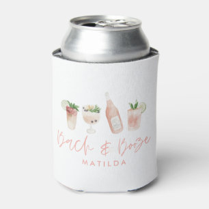 Enfriador De Latas moda del fin de semana de bachillerato rosa y beic
