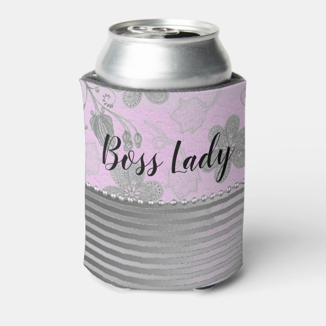 Enfriador De Latas Moda Floral "Boss Lady" (Reverso de la lata)