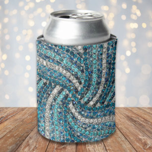 Enfriador De Latas moda gitana bohemia azul turquesa plateado