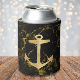 Enfriador De Latas moda minimalista de playa ancla dorada de mármol n