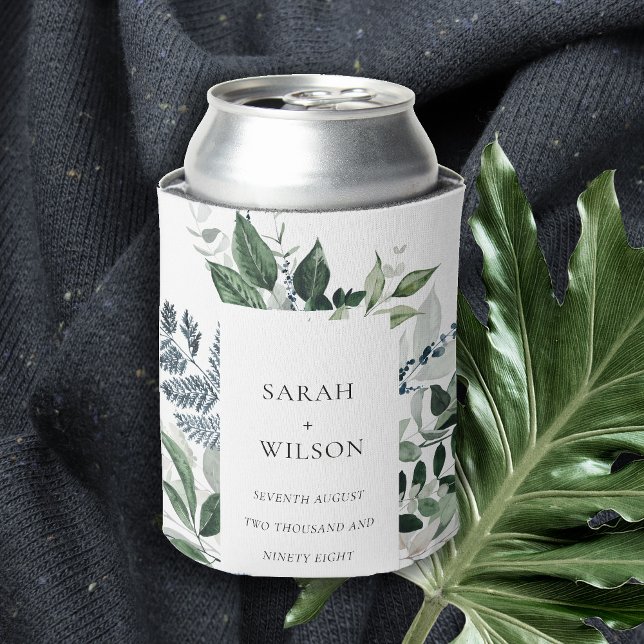 Enfriador De Latas Moda moderna Boda de follaje tropical de leafía ve (Subido por el creador)