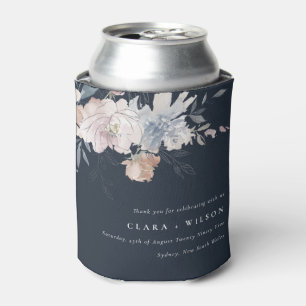 Enfriador De Latas Moda naval Rubor Watercolor Floral Boda