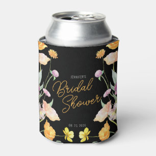 Enfriador De Latas Moda Wildflower Script Bridal Shower