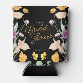 Enfriador De Latas Moda Wildflower Script Bridal Shower