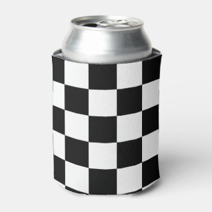 Enfriador De Latas Modelo a cuadros blanco y negro