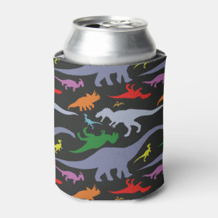 Enfriador De Latas Modelo colorido del dinosaurio (oscuro)