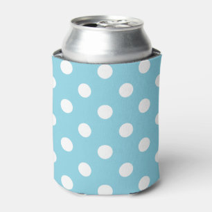 Enfriador De Latas Modelo de lunar azul y blanco