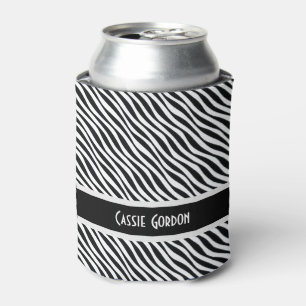 Enfriador De Latas Modelo de ondas diagonal personalizado, negro y