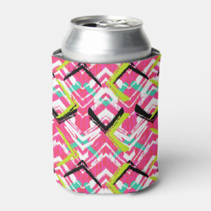 Enfriador De Latas Modelo de zigzag rosado dibujado mano