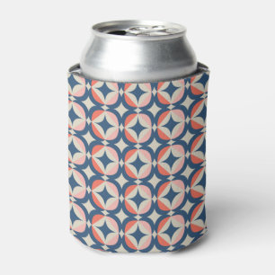 Enfriador De Latas Modelo geométrico azul y coralino