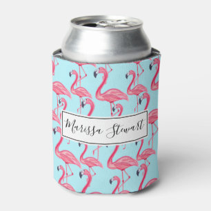 Enfriador De Latas Modelo pintado verano rosado lindo del flamenco