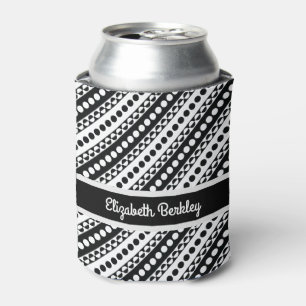 Enfriador De Latas Modelo retro diagonal personalizado, negro y