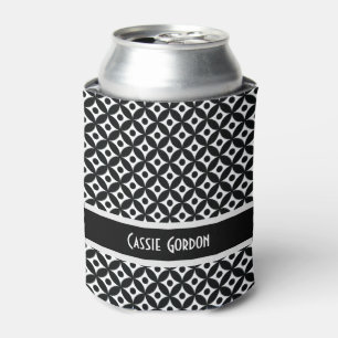Enfriador De Latas Modelo retro personalizado, negro y blanco