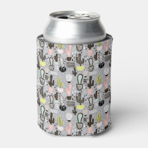 Enfriador De Latas Modelo texturizado dibujado mano del cactus