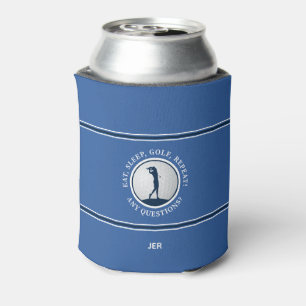 Enfriador De Latas Modern Golfer Monograma Personalizado Azul para Mu
