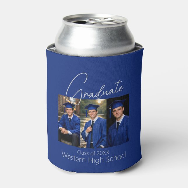 Enfriador De Latas Modern Graduation Photo Display (Lata Anverso)