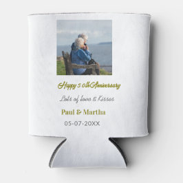 Enfriador De Latas Modern happy 50th anniversary add name date photo