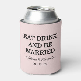 Enfriador De Latas Modern Pink Blush Wedding