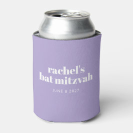 Enfriador De Latas Modern Purple Lavender Bat Mitzvah Personalizado F
