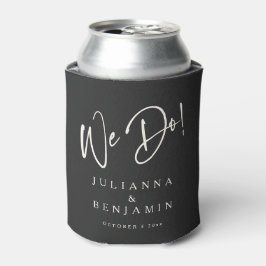 Enfriador De Latas Modern We Do Elegant Custom Black Cream Wedding