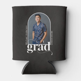 Enfriador De Latas Modern White Typography Arch Photo Grad Party