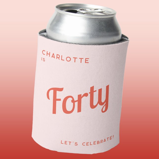 Enfriador De Latas Moderno 40° 40° cumpleaños (Personalized name 40 forty fortieth birthday celebration can coolers)