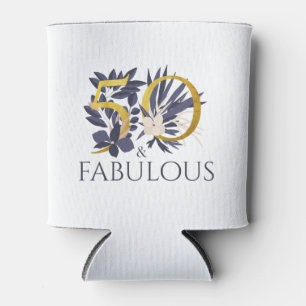 Enfriador De Latas Moderno 50 y Fabuloso Tipografía Azul Dorado Flora