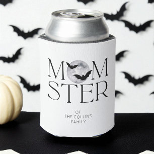 Enfriador De Latas Moderno Black Moon Bats Halloween Mamá