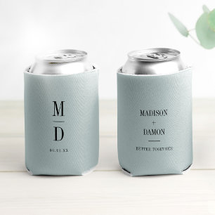 Enfriador De Latas Moderno Boda Minimalista Monograma Nombres elegant