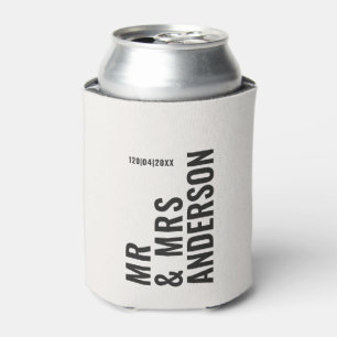 Enfriador De Latas Moderno crema negro mínimo negrita simple boda