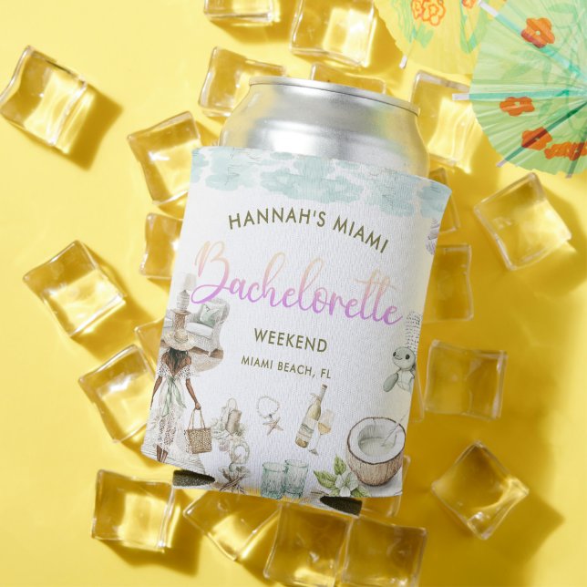 Enfriador De Latas Moderno Miami Beach Bachelorette Weekend (Verano in situ)